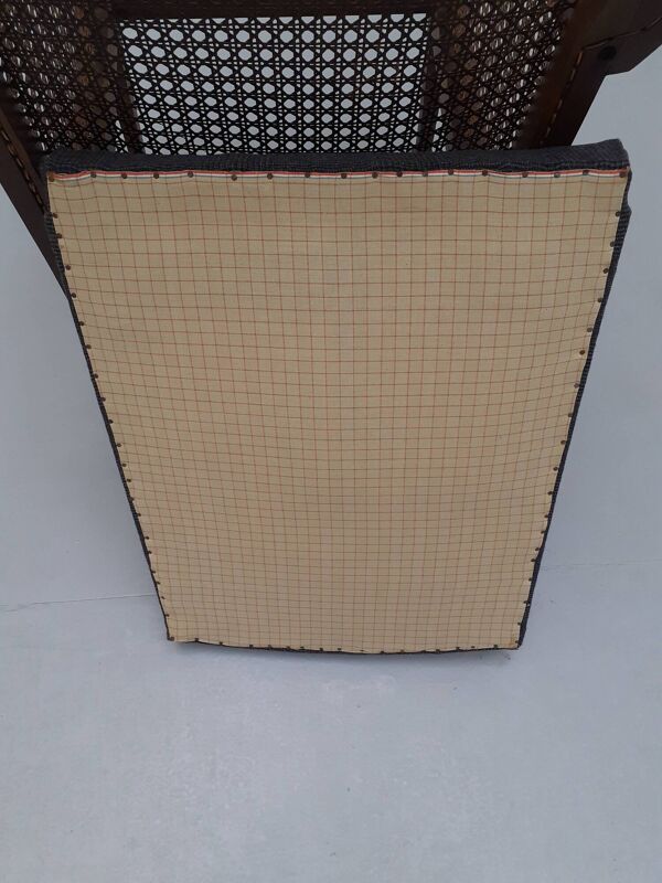 Fauteuil colonial en bois et cannage