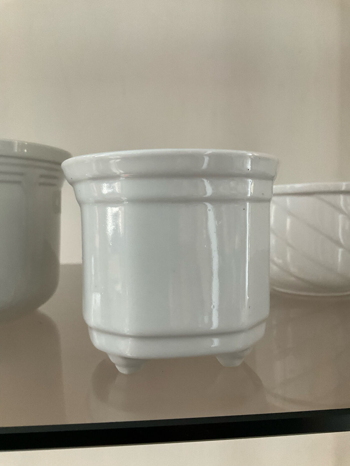 Série de 4 cache pot vintage en céramique