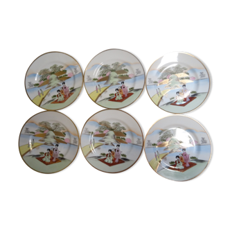 Set of 6 Japanese dessert plates