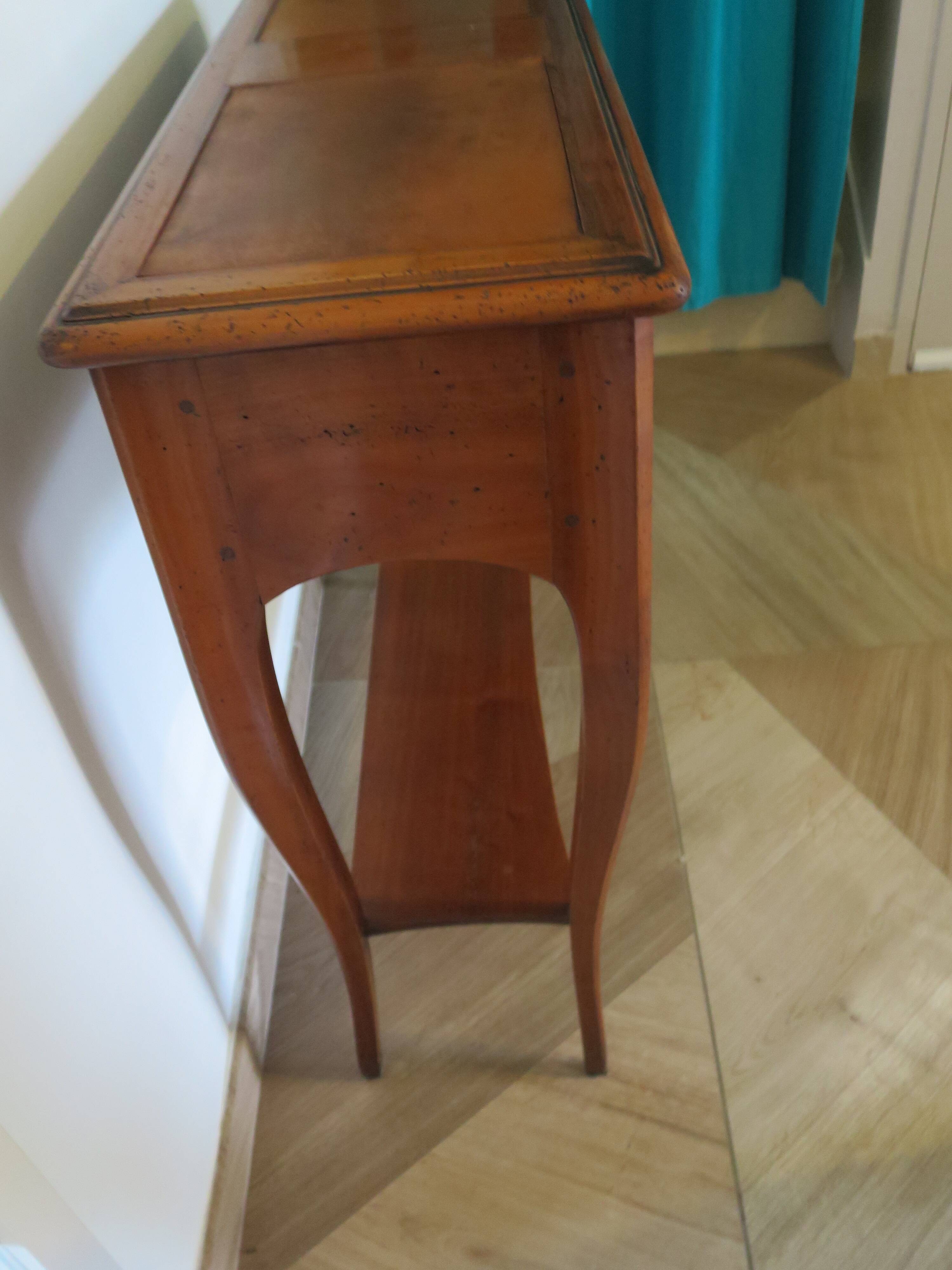 Cherry console with 2 drawers - Louis XV style - cherry wood