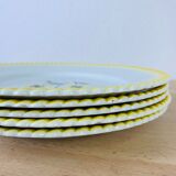 Set of 6 flat plates vintage earthenware