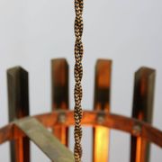 Lampe à suspension vintage en laiton italien, années 70