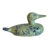 Vintage Blue Ceramic Duck