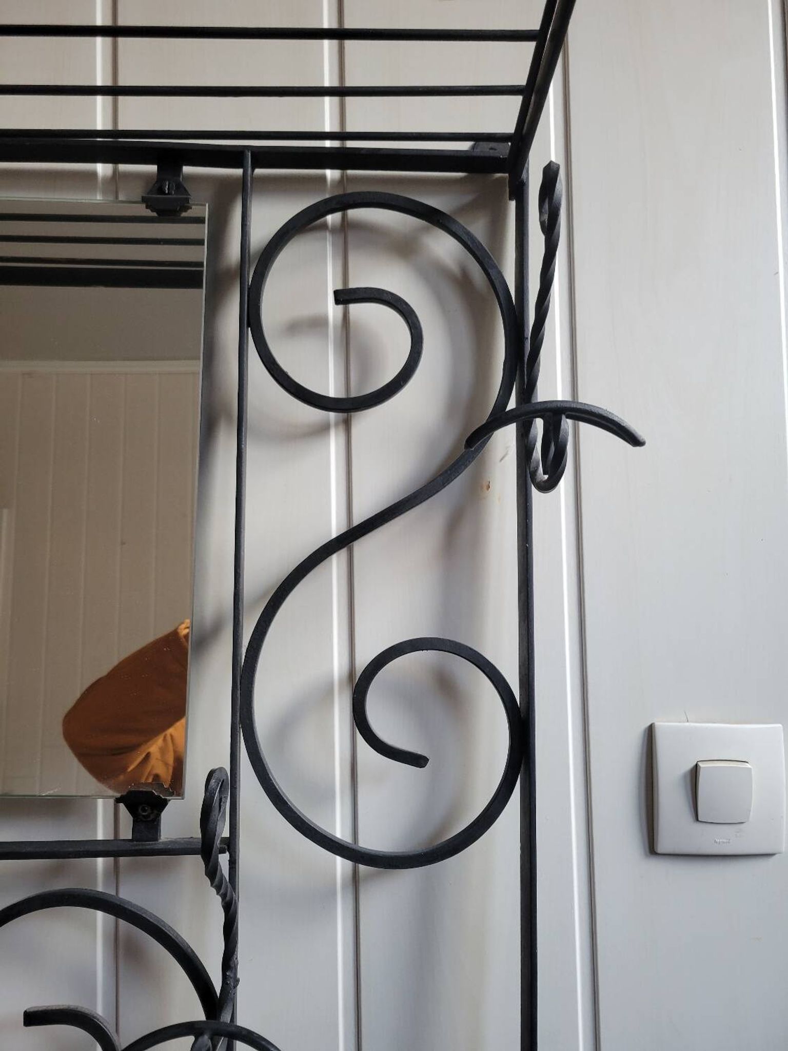 Wrought iron coat and hat rack, 1960s