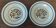 Paire d'assiettes plates faïence terre de fer FD décor Aunis