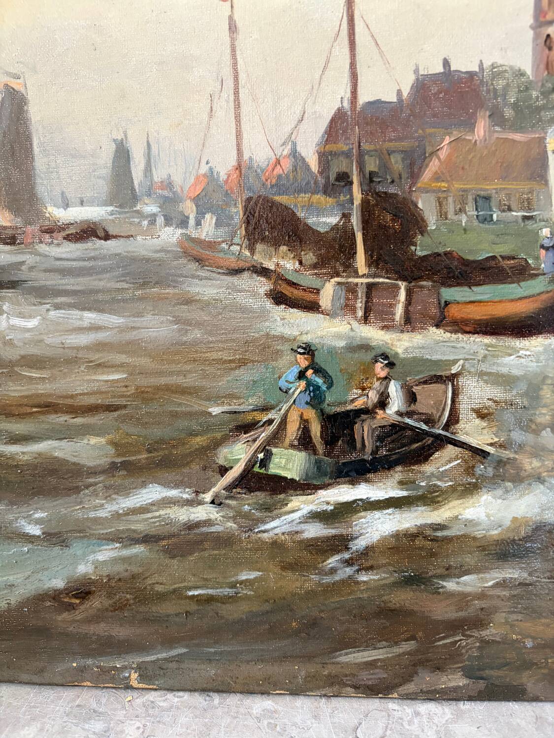 Dutch port scene, early 20th century signed J Gulik