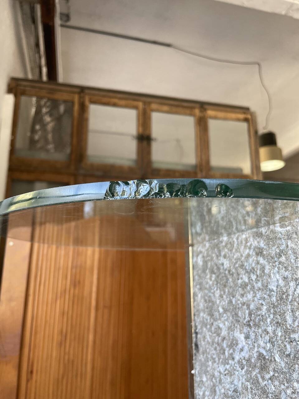 Roche Bobois stone and glass sculpture shelf 1970s