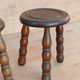 Pair de tabourets vintages en bois tourné