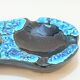 Candle holder ashtray blue fat lava glacier enamels cyclops ceramic pottery Annecy