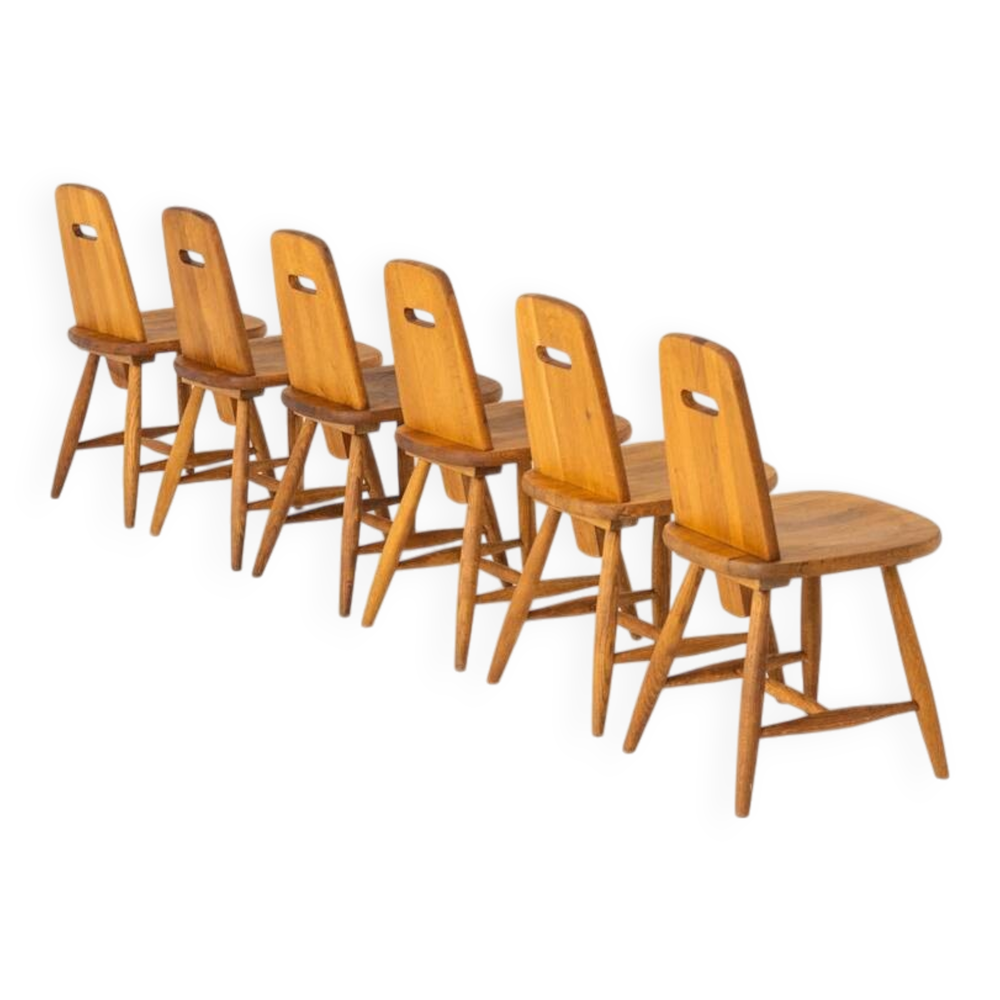 Ensemble de six rares chaises à repas « Pirtti » par Eero Aarnio pour Laukaan Puu