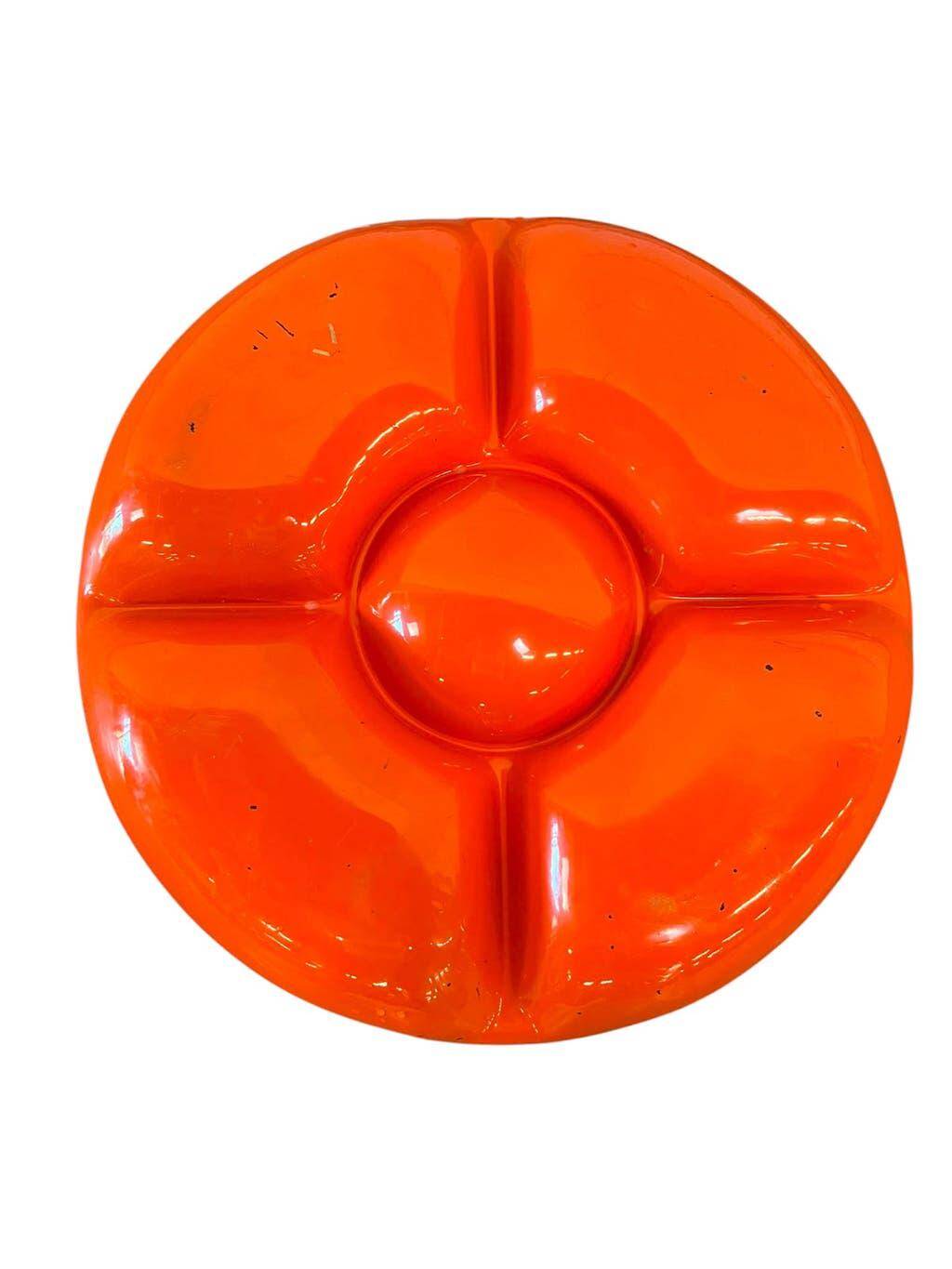 Bol décoratif orange vintage années 70