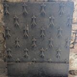Antique Cast Iron Fireplace Plate – Breton Heraldic Motif