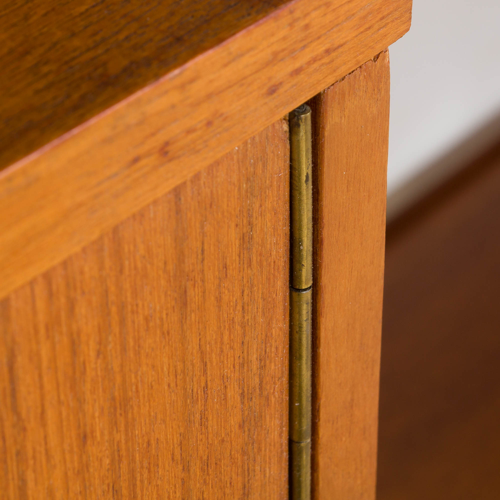 Free standing teak wall unit with a desk and 2 cabinets, Denmark, 1970s