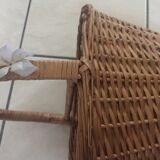 Oval basket, with rattan handle from the 1950s