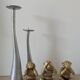 Brutalist hammered candlesticks
