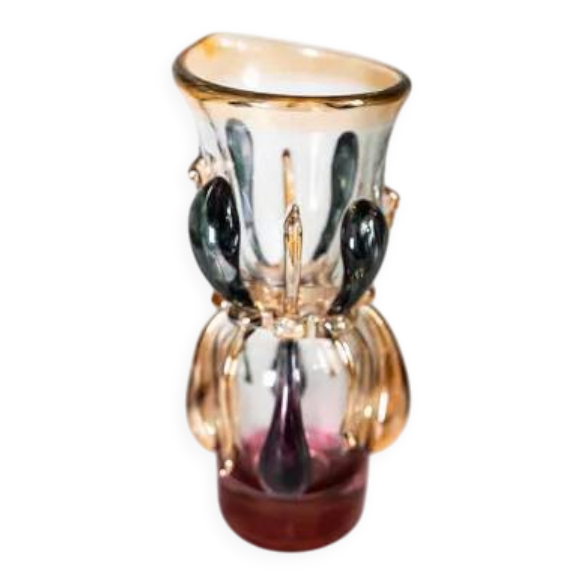 Ion Tamaian mouth-blown glass vase