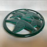 Zoomorphic enameled cast iron trivet