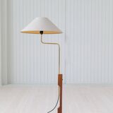 Mid-Century Modern Floor Lamp, Teak and Brass Bergboms, Sweden, 1960s