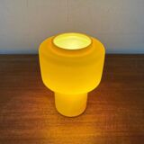 Mid-century yellow glass table lamp model 120 by Uno & Östen Kristiansson for Luxus, Vittsjö, Sweden, 1950s.