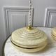 Pair of suspensions in yellow Clichy glass and golden border 40s-50s