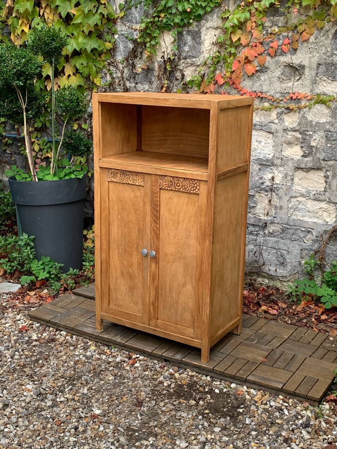Buffet parisien art déco bois brut 1930