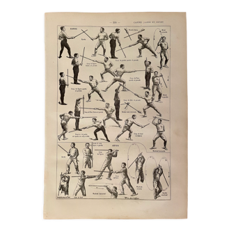 Lithograph on the cane of 1922, sport