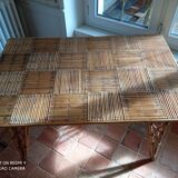 Vintage rattan dining table