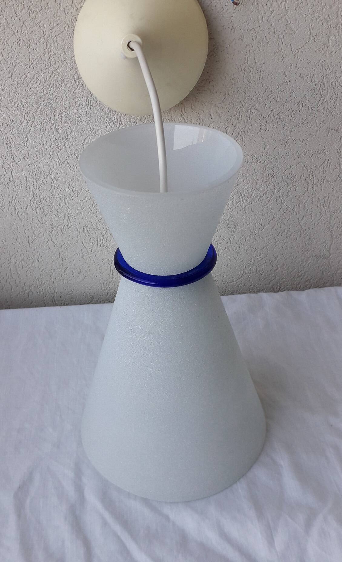 80's glass pendant light