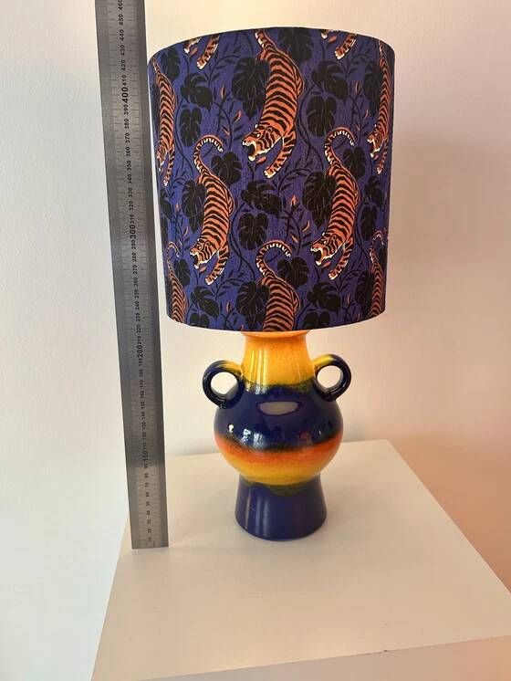Upcycled table lamp made from an original 1970s Pop Art Dümler & Breiden vase.
