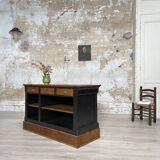 Solid wood box counter.