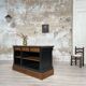 Solid wood box counter.