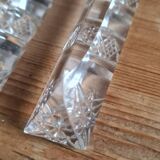 Set of 12 chiseled crystal knife holders