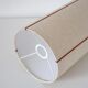 Recycled vintage lamp — honey ceramic base, natural linen shade