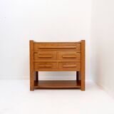 Meuble à couture en bois des années 1960 tiroirs recto/verso