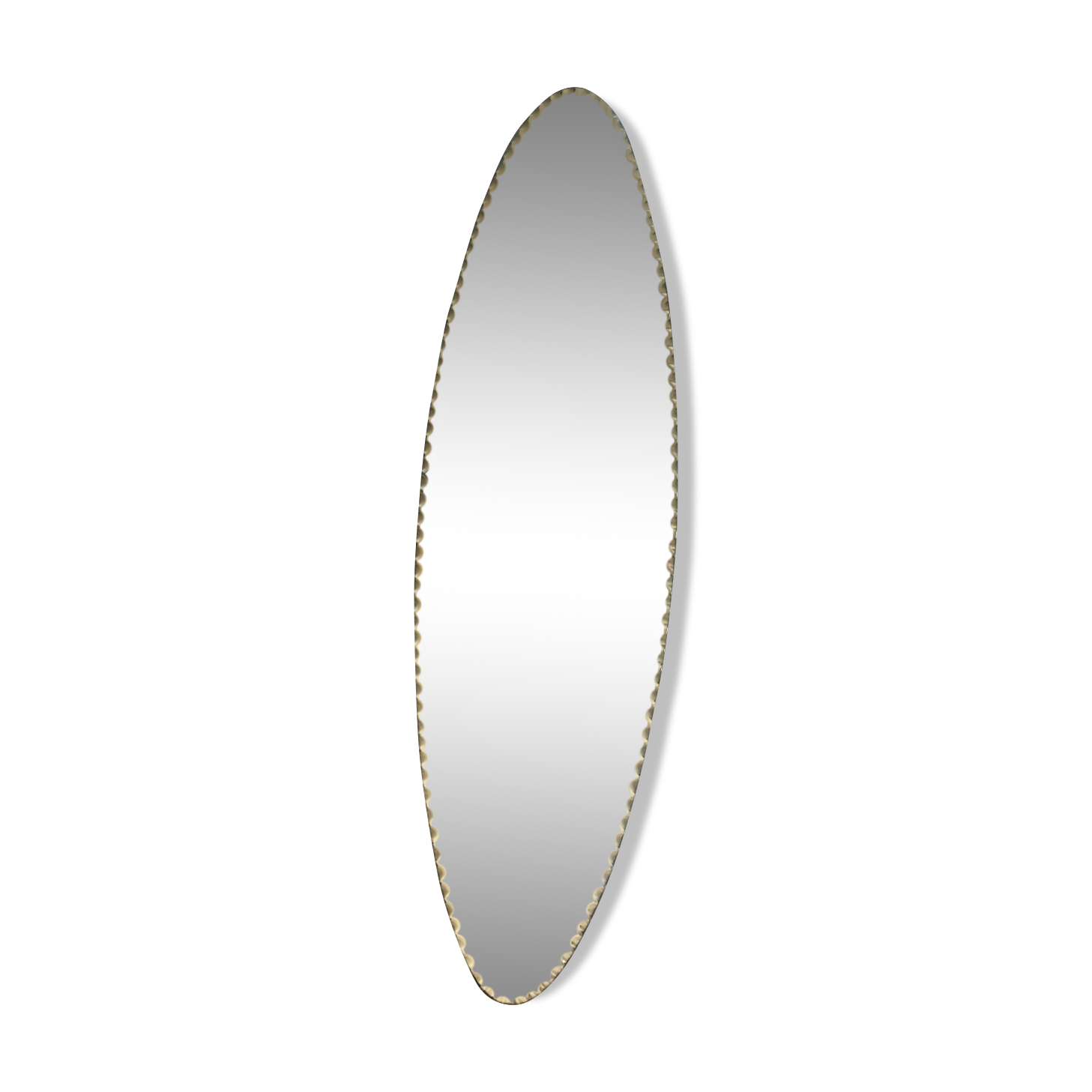 Long oval beveled mirror 60x17cm