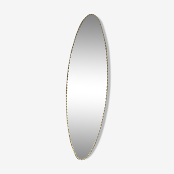 Long oval beveled mirror 60x17cm
