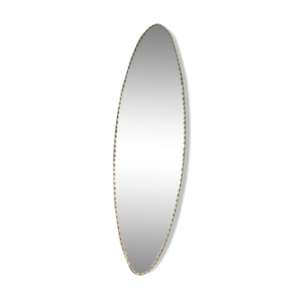 Long miroir oval biseauté 60x17cm