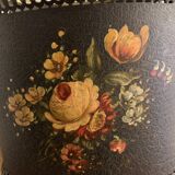 Napoleon III paper basket in leather imitation painted sheet metal