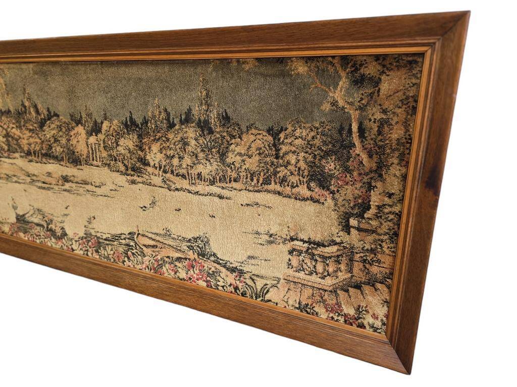 Vintage wall decoration / tapestry under frame