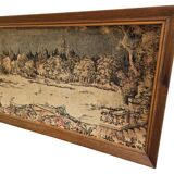 Vintage wall decoration / tapestry under frame