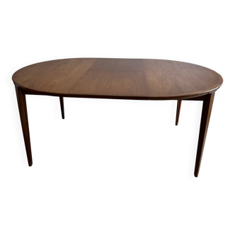 Table à manger ronde en teck années 1960 par Henry Rosengren Hansen pour Brande Mobelindustri