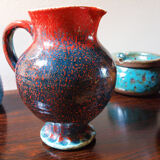 Ceramic pitcher of the potters of Accolay multicolored