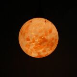 Art Deco globe lamp with marbled glass shade and rod suspension - circa 1930