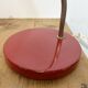 Vintage red east german table lamp from aka leuchten, 1970s