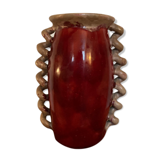 Twisted enamelled vase