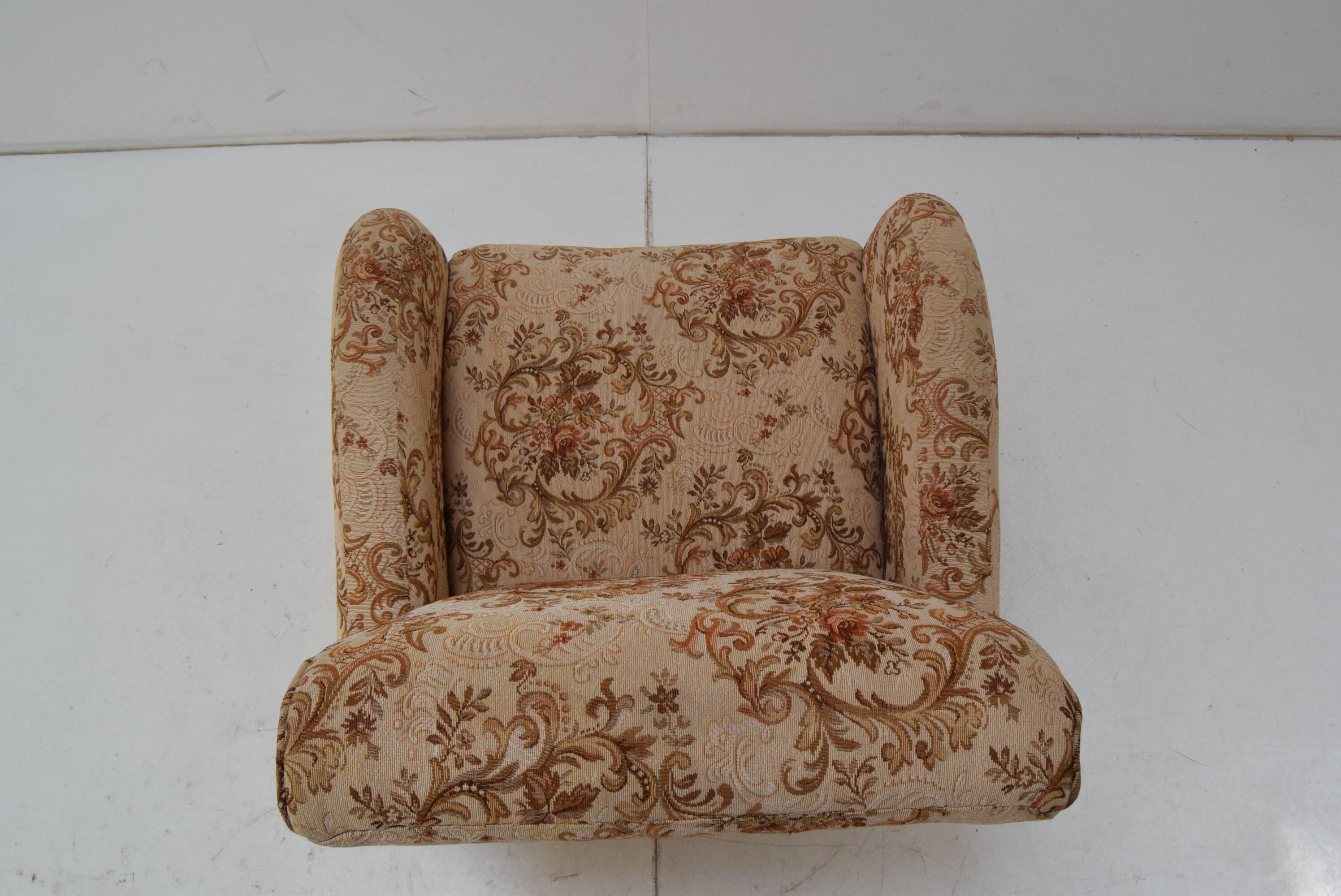 Vintage designed armchair with wheels, Czechoslovakia, 1950s.