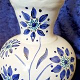 Grande lampe faïence bleue Chateau Goussaincourt Lorraine. Louis Viansson Ponté