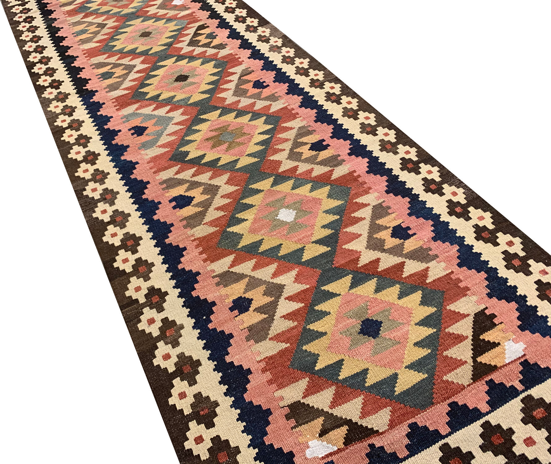 Handmade afghan kilim runner rug 100x279cm