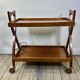 Vintage Cherry Wood Rolling Trolley from the 1970s