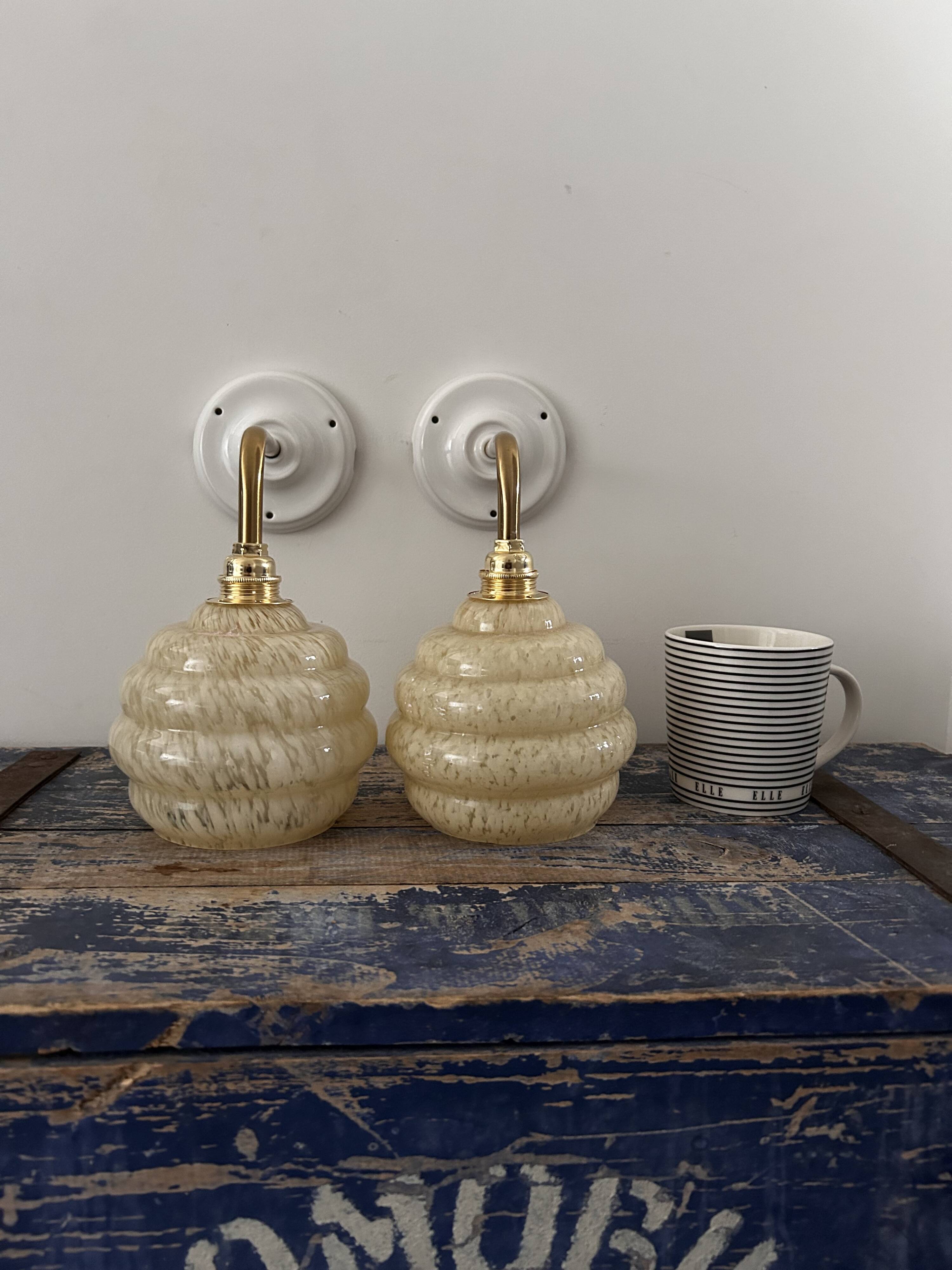 Pair of Art Deco wall lights